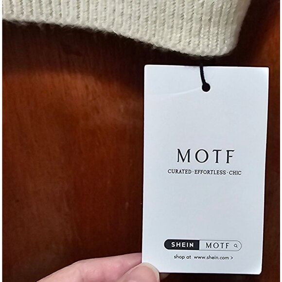 MOTF Womens Black & White Cardigan Sweater Large Button-Down Long Sleeve Acrylic - Picture 4 of 10